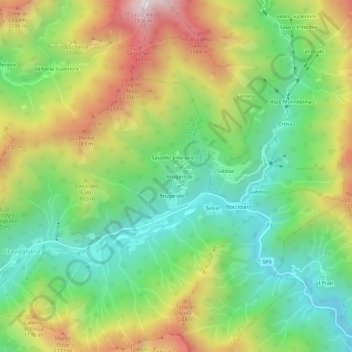 Brugaro topographic map, elevation, terrain