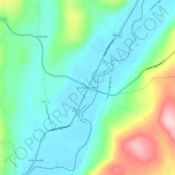 South New Berlin topographic map, elevation, terrain