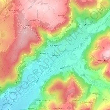 La Croix topographic map, elevation, terrain