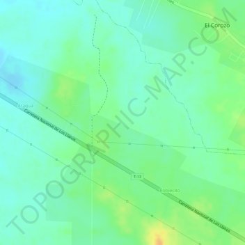 Las Piraguas topographic map, elevation, terrain