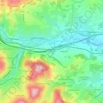 La Savoie topographic map, elevation, terrain
