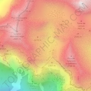 Aguas Tuertas topographic map, elevation, terrain