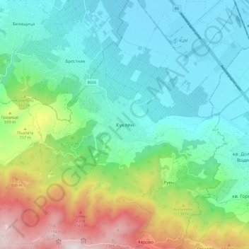Kuklen topographic map, elevation, terrain