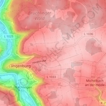Atzenrod topographic map, elevation, terrain