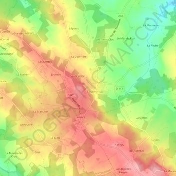 La Barrière topographic map, elevation, terrain