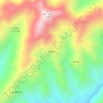 Canelo topographic map, elevation, terrain