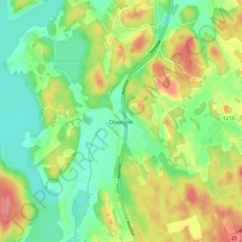 Oinasjoki topographic map, elevation, terrain
