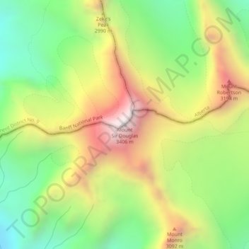 Mount Sir Douglas topographic map, elevation, terrain
