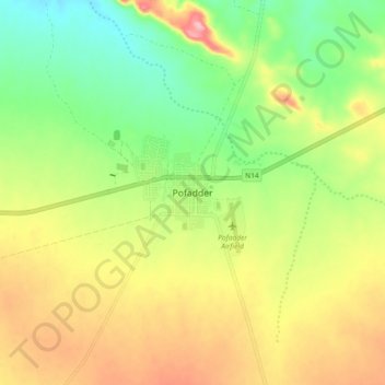 Pofadder topographic map, elevation, terrain