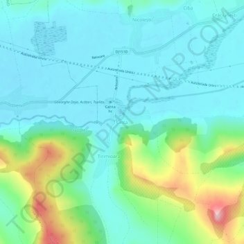Cinta topographic map, elevation, terrain