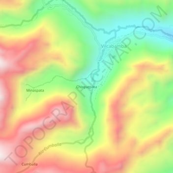 Choquepata topographic map, elevation, terrain