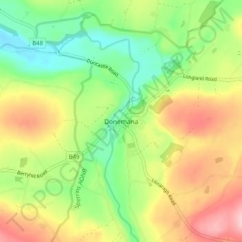 Donemana topographic map, elevation, terrain