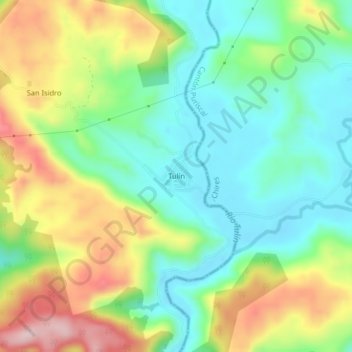 Tulín topographic map, elevation, terrain