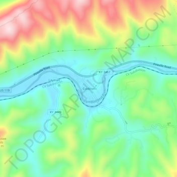 Coldiron topographic map, elevation, terrain