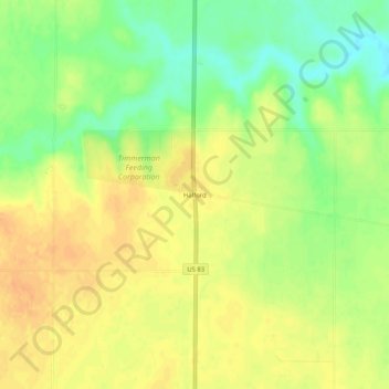 Halford topographic map, elevation, terrain