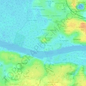 Pierre Thamis topographic map, elevation, terrain