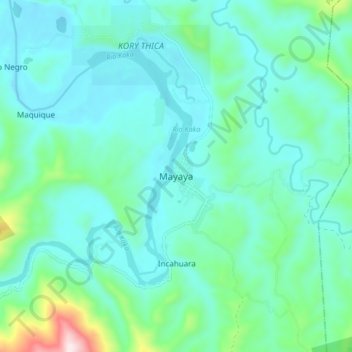 Mayaya topographic map, elevation, terrain