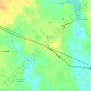 Laurel Hill topographic map, elevation, terrain