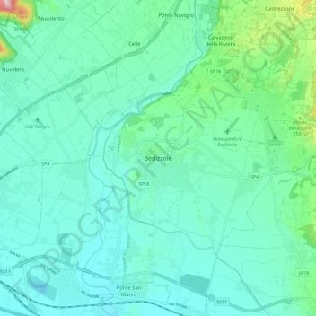 Bedizzole topographic map, elevation, terrain