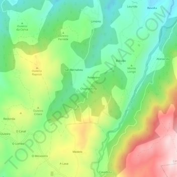 Chamadoira topographic map, elevation, terrain