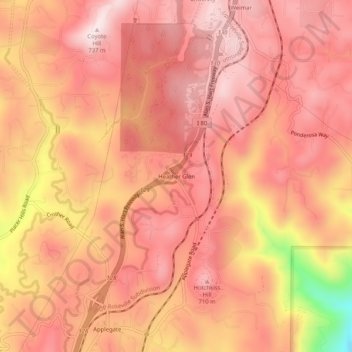 Heather Glen topographic map, elevation, terrain