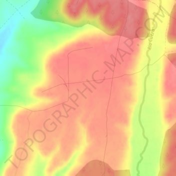 El Páramo topographic map, elevation, terrain