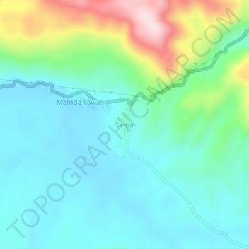 Sama topographic map, elevation, terrain