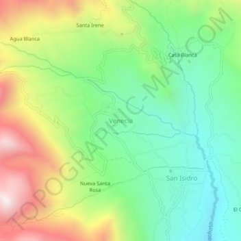 Venecia topographic map, elevation, terrain
