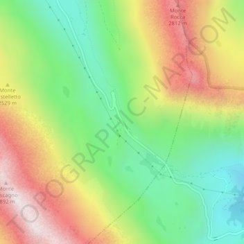 Passo Foscagno topographic map, elevation, terrain