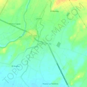 Mocupe topographic map, elevation, terrain