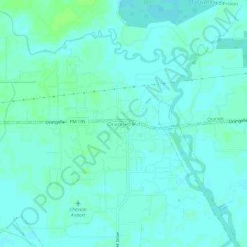 Orangefield topographic map, elevation, terrain