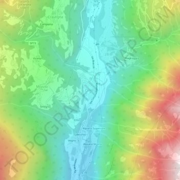 Crodo topographic map, elevation, terrain