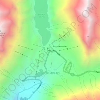 Portillo topographic map, elevation, terrain