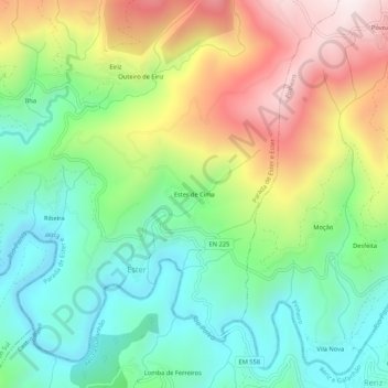 Ester de Cima topographic map, elevation, terrain