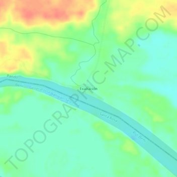 Exaltación topographic map, elevation, terrain