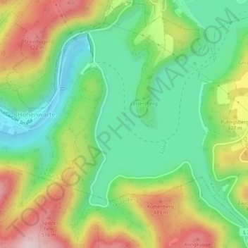 Preßwitz topographic map, elevation, terrain