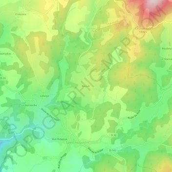 Bessac topographic map, elevation, terrain