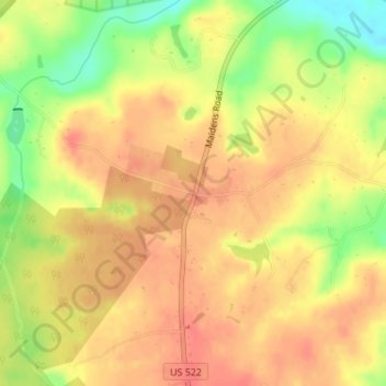 Michaux topographic map, elevation, terrain