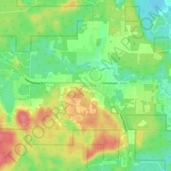 Lakewood topographic map, elevation, terrain