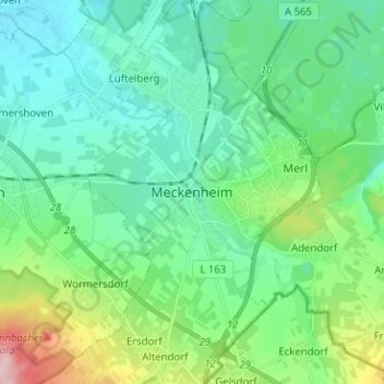 Meckenheim topographic map, elevation, terrain