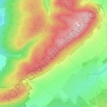 Heydaer Berg topographic map, elevation, terrain