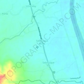 Salomague Norte topographic map, elevation, terrain