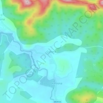 Colomb topographic map, elevation, terrain