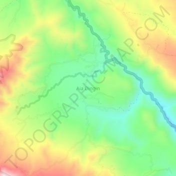 Aia Dingin topographic map, elevation, terrain