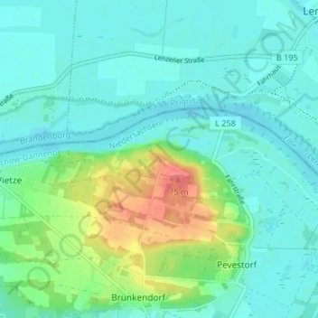 Schwedenschanze topographic map, elevation, terrain
