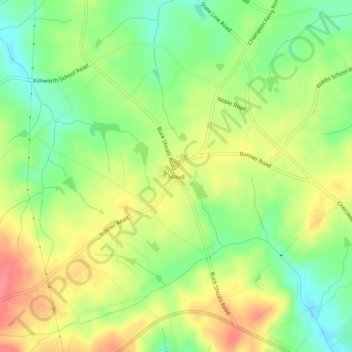 Maud topographic map, elevation, terrain