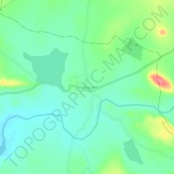 Pentlavelli topographic map, elevation, terrain