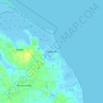 Falshöft topographic map, elevation, terrain
