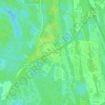 Vermont Heights topographic map, elevation, terrain