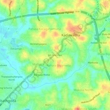 9th Mile Post topographic map, elevation, terrain